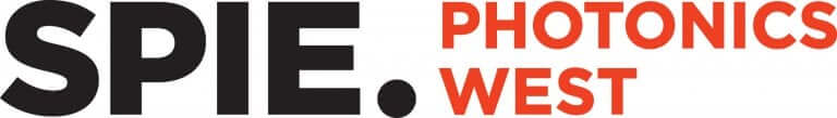 Logo with the text SPIE. in bold black letters and PHOTONICS WEST in bold orange letters to the right.
