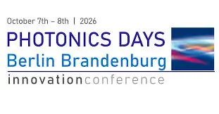 Logo for PHOTONICS DAYS Berlin Brandenburg Innovation Conference, October 7th–8th, 2026, with a colorful abstract graphic on the right.