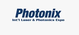 Logo for Photonix Intl Laser & Photonics Expo featuring bold blue text on a white background.